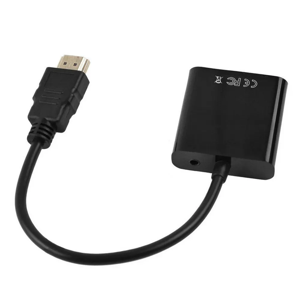 Видеокабель-преобразователь 1080P с разъемами HDMI и VGA папа Мама аудиоадаптером 3 5 мм