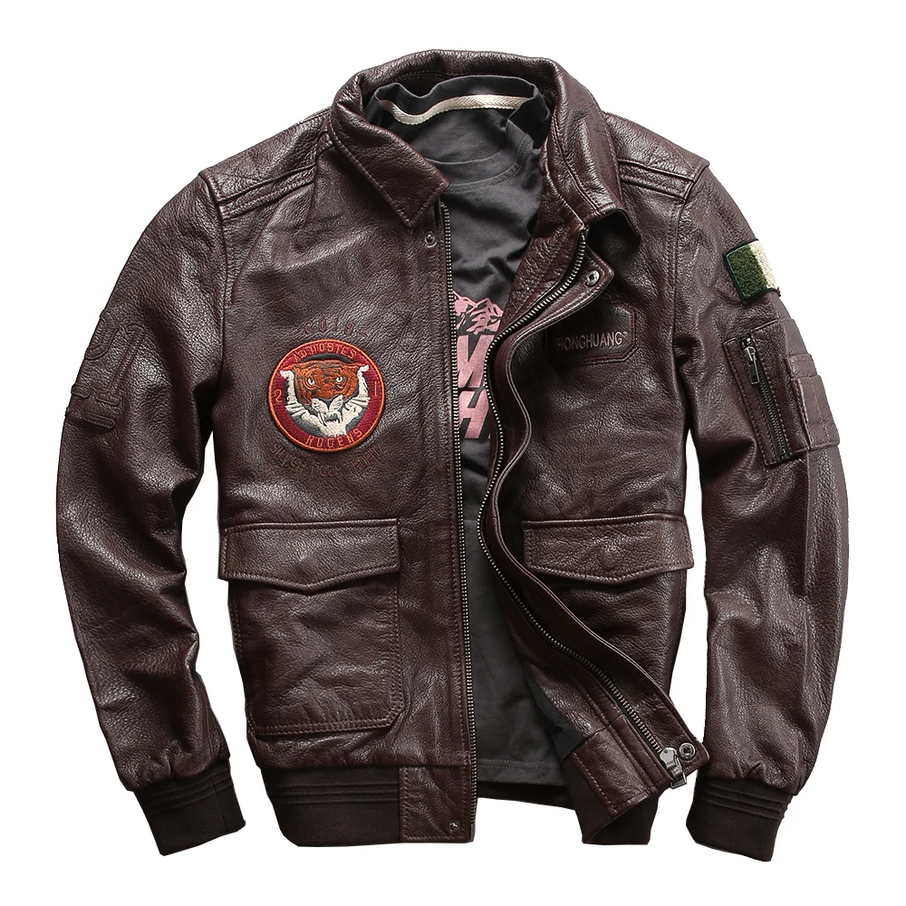 

1888 Read Description! Asian Size Air Force Flight A2 Pilot Sheep Genuine Flying Tiger Leather Jacket