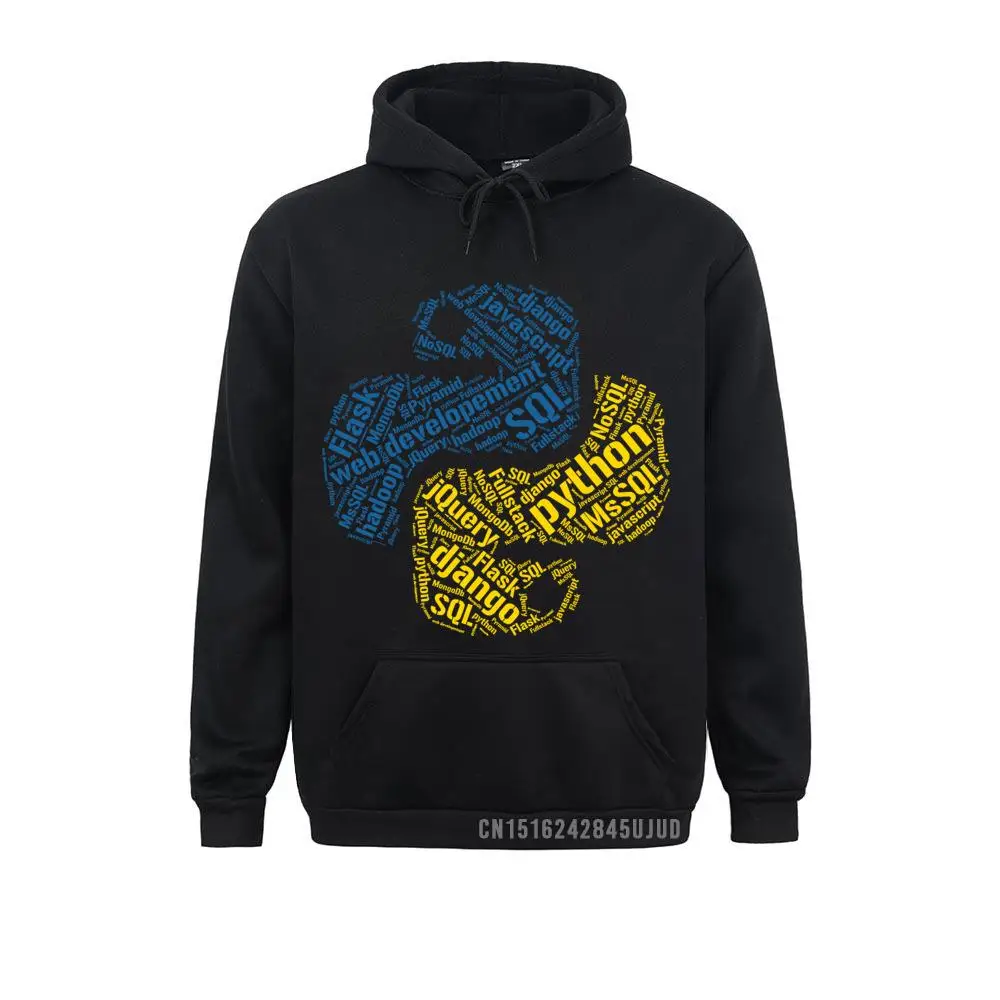 Худи графические Мужские Винтажные свитшот с принтом питона программирующее