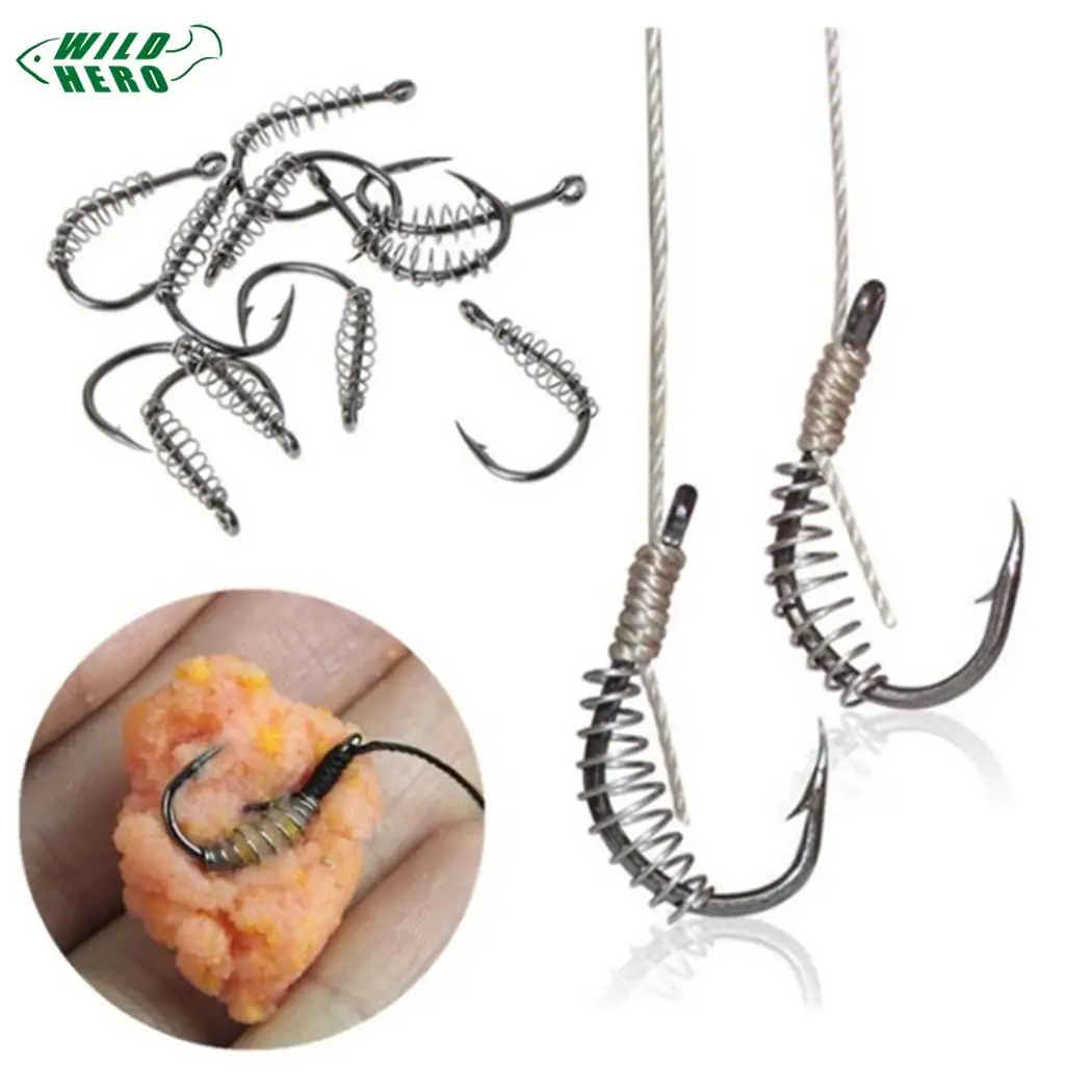 Рыболовные крючки Wildhero 10 шт./лот пружинный крючок из высокоуглеродистой стали с