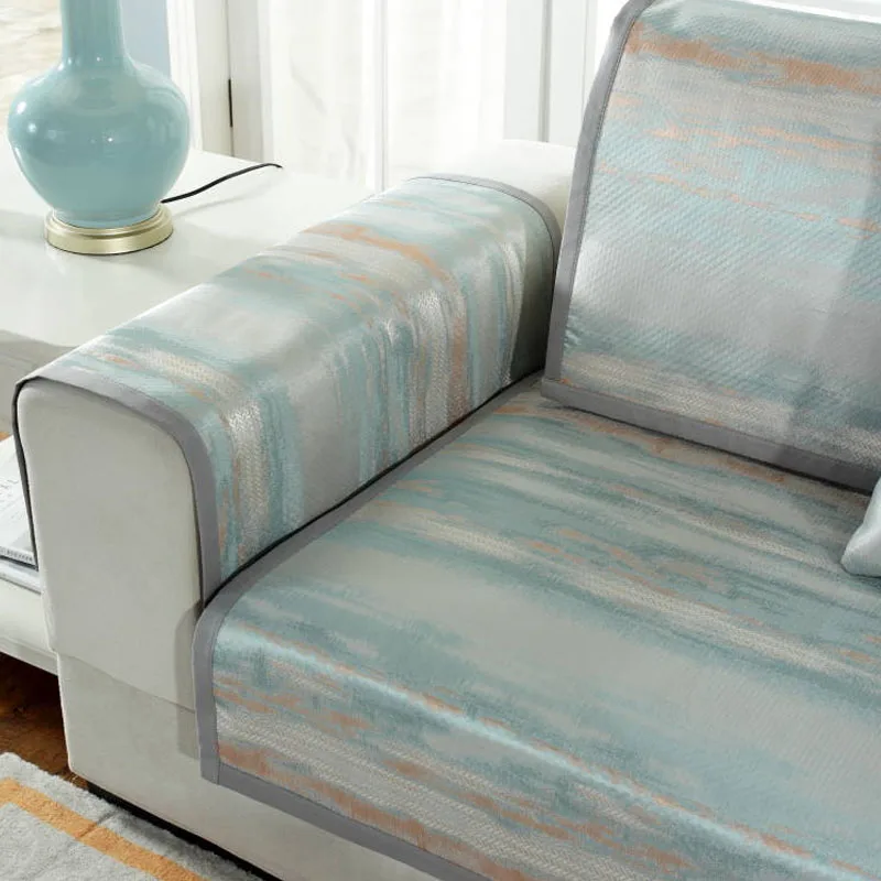 

Ice Silk Stretch Slipcovers Sofa Cover For Living Room Slip-resistant Sectional Elastic Corner Couch Cover Sofa Towel Waterproof