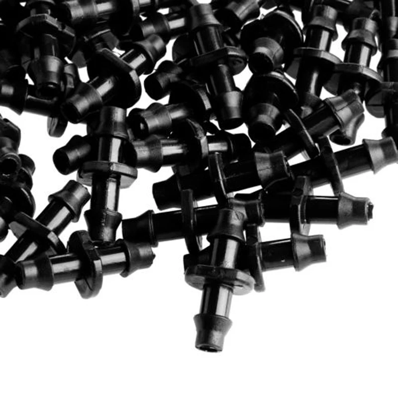 

100PCS 1/4\" Black Plastic Garden Drip Spray Misting Nozzle For 4/7mm Hose Connector