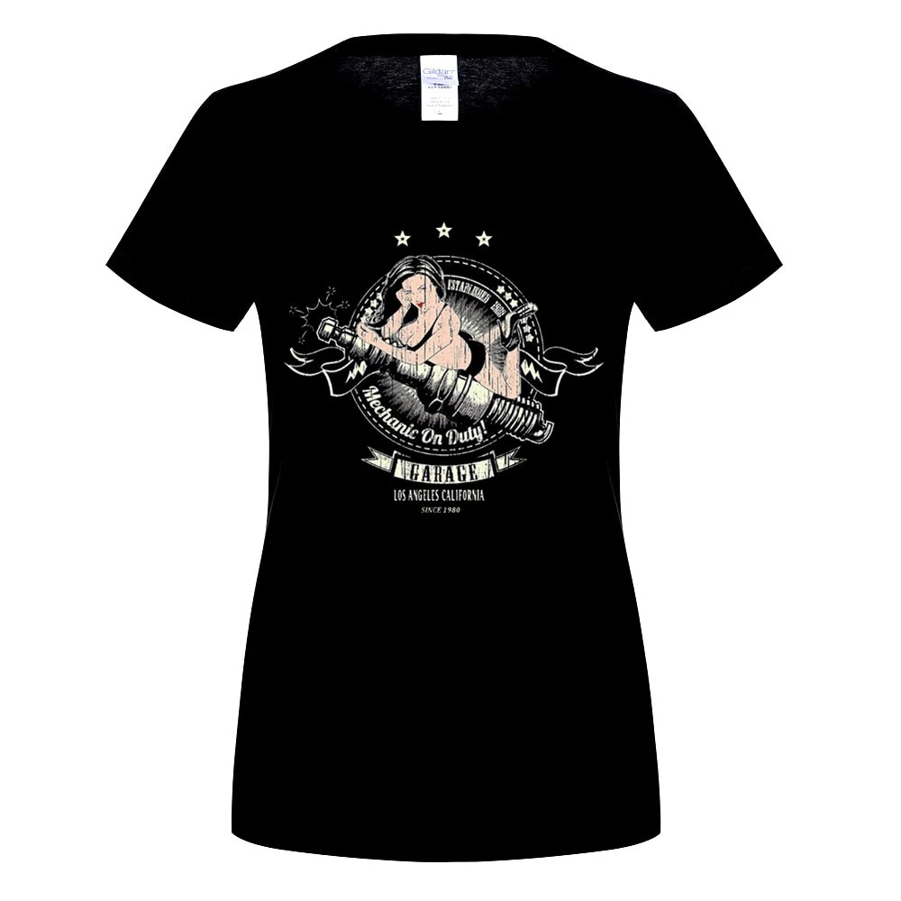 Модная брендовая одежда футболка Pinup Girl популярная с автозаправочной станцией