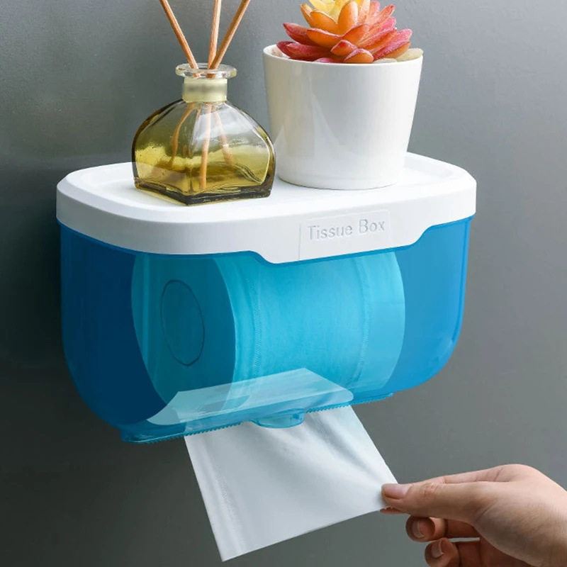 

1 шт. простой прозрачный держатель для туалетной бумаги без перфорации коробка для туалетной бумаги полка для ванной водонепроницаемый нас...
