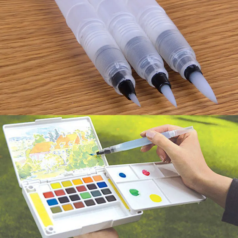 

new Refillable Paint brush Water Brush Ink Pen Water Color soft head Calligraphy watercolor paints Painting Dessin