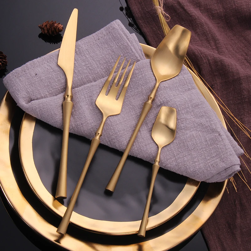 2019 juego de cubiertos 24 piezas Juego tenedores cuchillos cucharas conjunto vajilla portatil cubiertos|Столовые сервизы| |