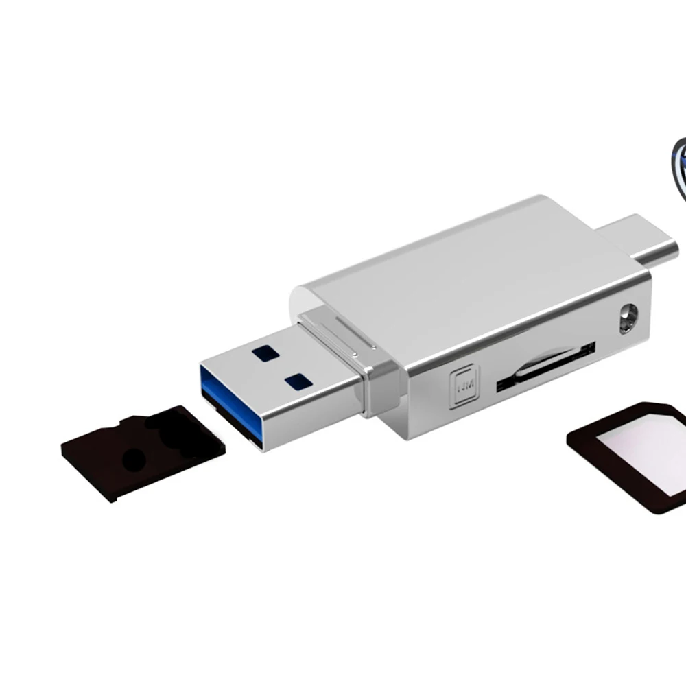 2 в 1 USB3.0 нм кардридер тип-c к Micro SD/USB для телефона/ПК использование нано карты