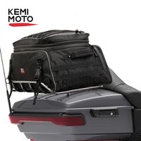 motorcycle tail bag travel luggage bag collapsible trunk bag with bar straps waterproof backpack universal for utv touring bags