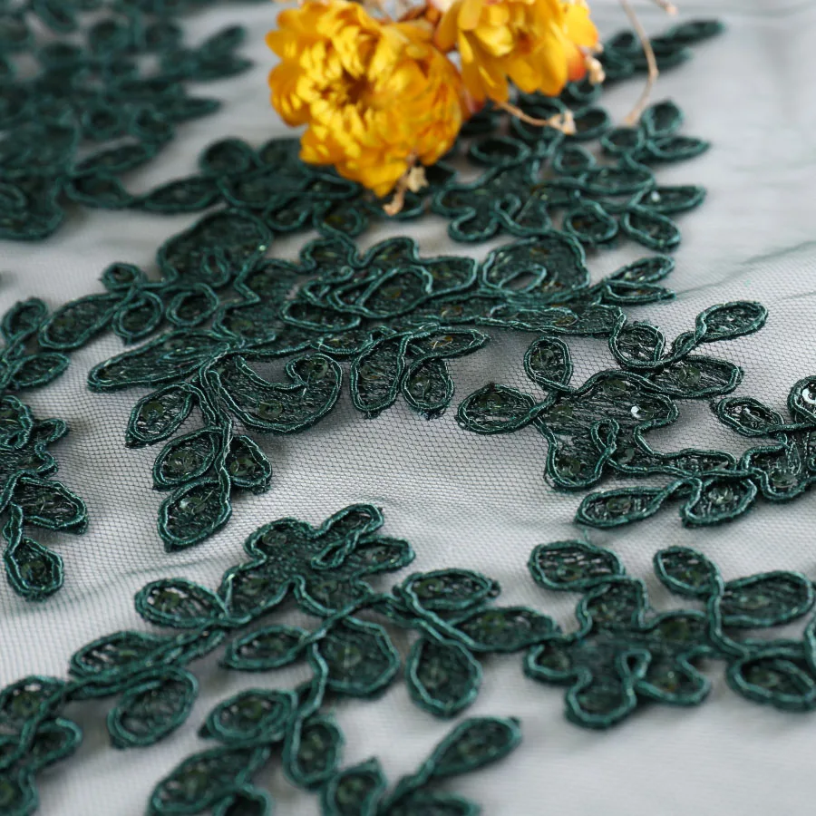 5 ярдов трехмерная расшитая блестками ткань пятно три в одном сетчатая вышивка из