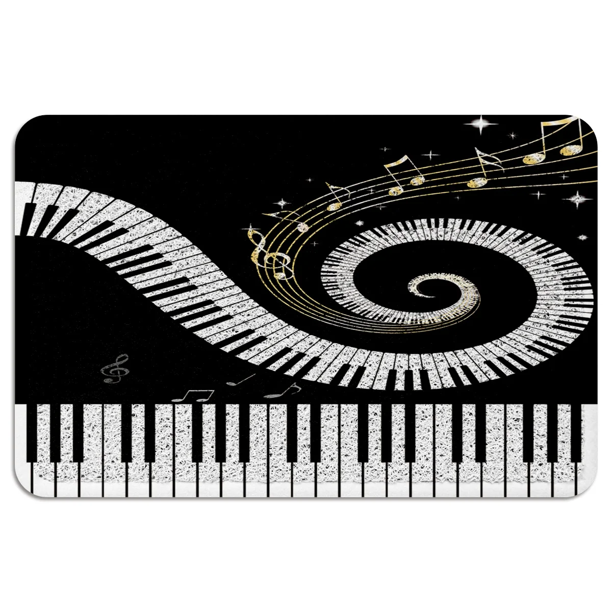 Черно-белый коврик для дверей Piano Keys напольный ног с проволочной петлей прихожей