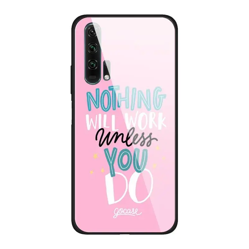 

Quote Glass Phone Case Back Shell For Huawei P20 Pro P30 Lite Mate 9 10 20 Pro Nova 3i 5 3E Cover Accessories