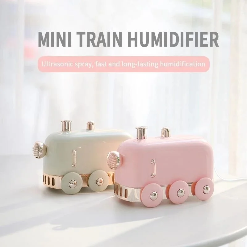 

Xiaomi 300ml Ultrasonic humidifier Retro Mini Train USB Aroma Air Essential oil diffuser Fogger mixed with colour LED light
