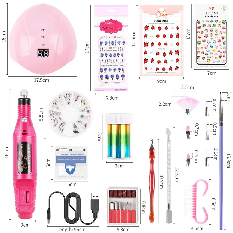 

Nail Lamp Acrylic Gel Poly Nail Gel Kit Nail Extension Nail Gel UV Polish Enhancement Manicure Set Nail Art Tools