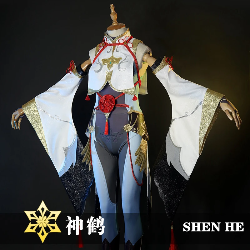 

New Account Game Genshin Impact Cosplay Shenhe Costumes Aanime Project Ice Element Halloween Women's Jumpsuit Tops Leggings Set