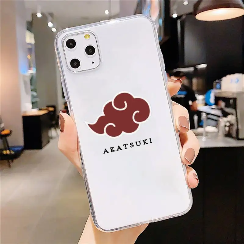 

Naruto Red cloud logo Phone Case Transparent soft For iphone 5 5s 5c se 6 6s 7 8 11 12 plus mini x xs xr pro max