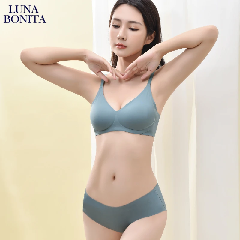 

Luna Bonita Seamless Underwear For Women's Wireless Bras Push Up Top Bralette Sexy Sleep Soft Comfortable Brassiere Sleepwear