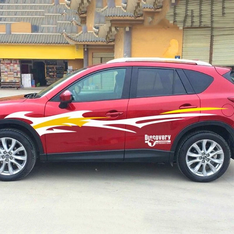 Двусторонние виниловые наклейки Flame Totem для автомобиля на всю талию хороший