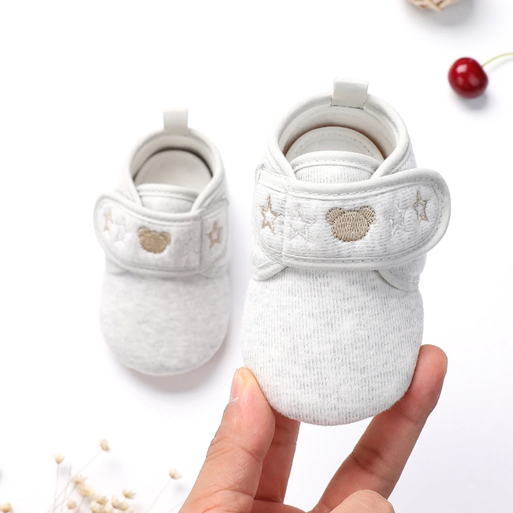 

Bobora Spring Toddler Soft Anti-slip Prewalker Newborn Baby Boys Girls Crib Casual Shoes Cozy Cartoon Bear First Walker 0-18M