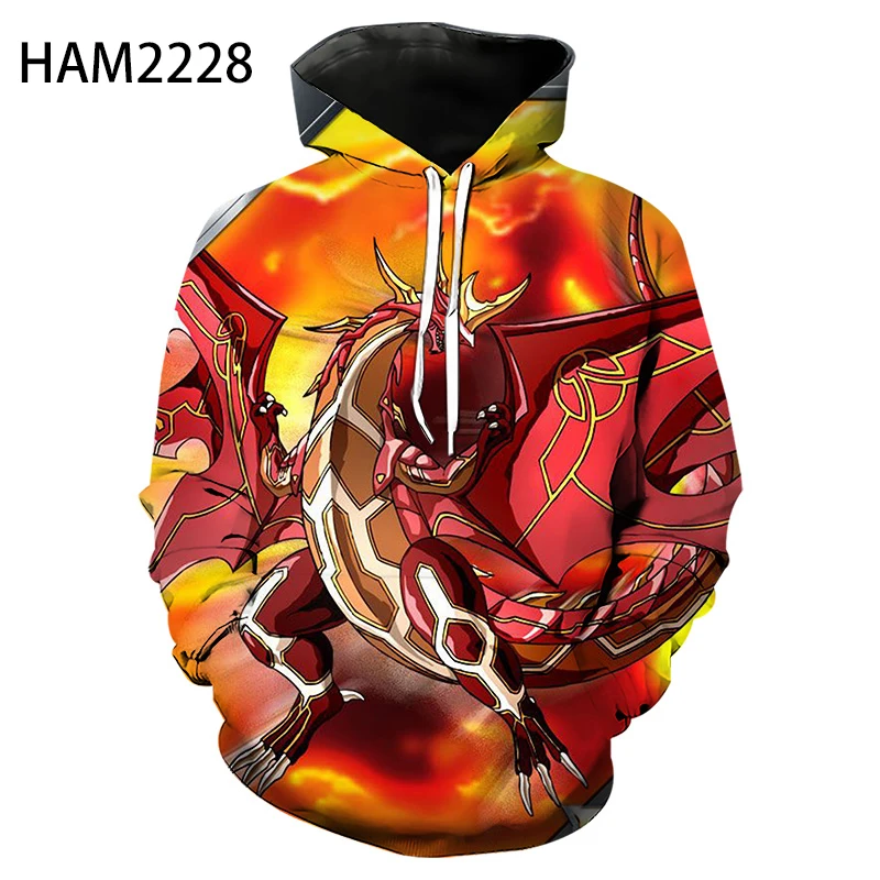 

Spring/Summer New Men's Hoodie 3D Printing Anime Bakugan Children's Fashion Casual Sweatshirt