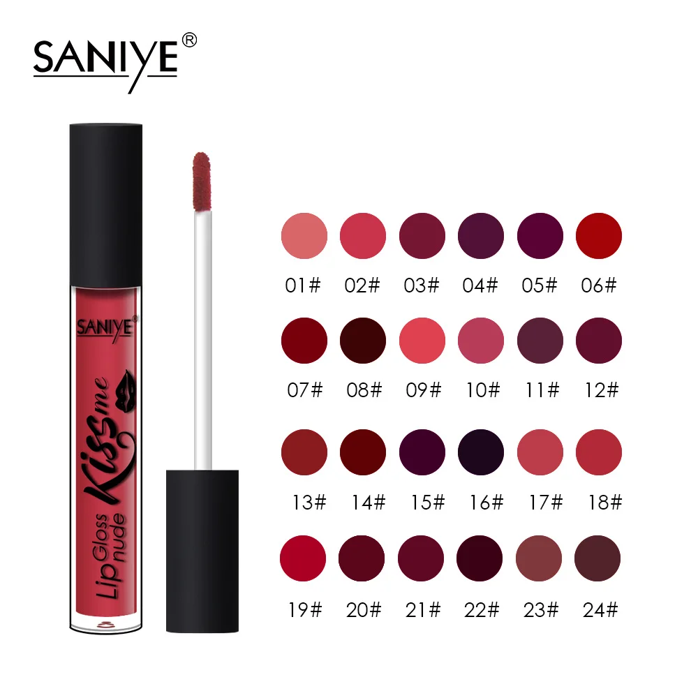 SANIYE 24 цвета жидкость &quotнюд&quot губная помада долговечная водостойкая матовая для