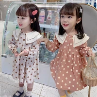 dots kids dress spring summer baby girls warm tops bottoming children clothes special occasion long sleeve high quality