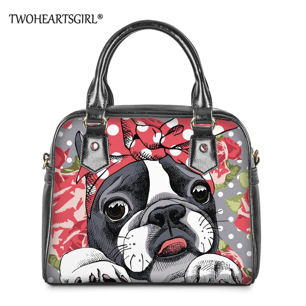 

Женская сумка с верхней ручкой twoheart sgirl Boston Terrier, сумка на плечо из искусственной кожи, Повседневная сумка для хранения, тоут для девушек