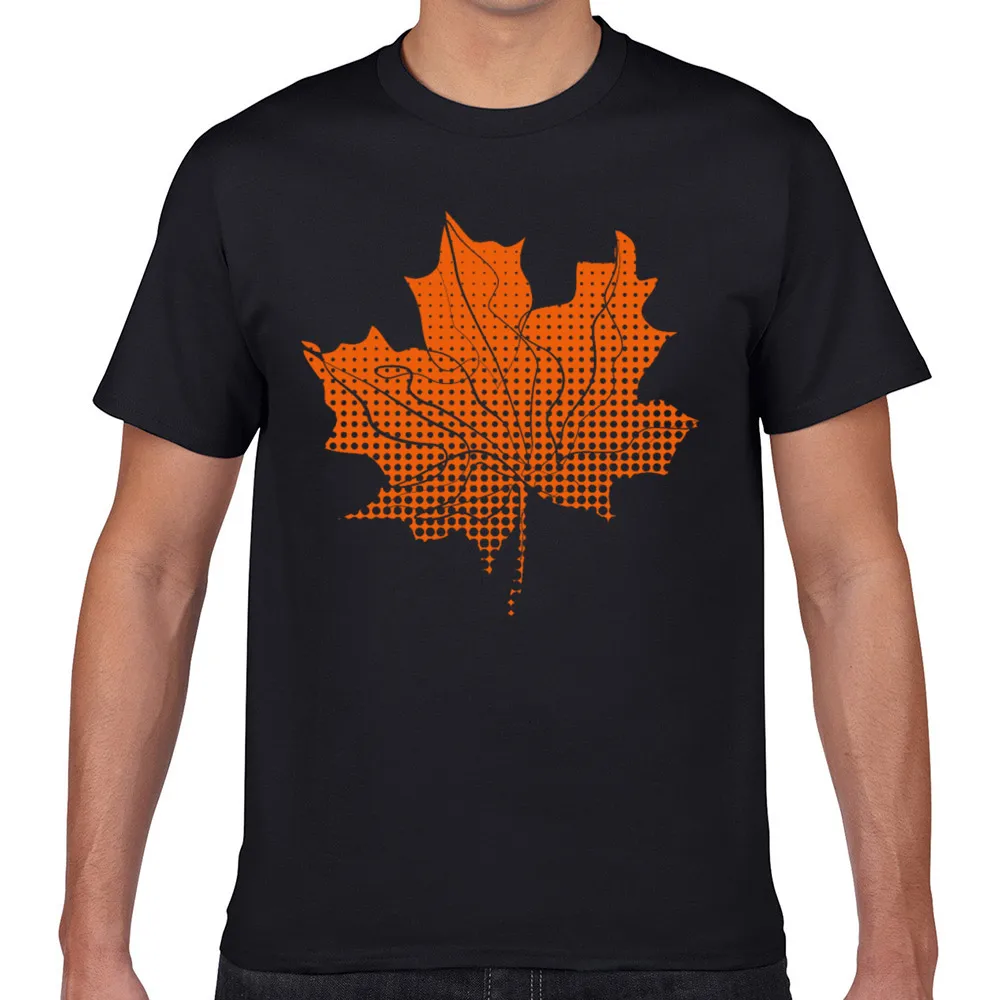 

Tops T Shirt Men autumn leaf fall stars stripes Funny White Geek Cotton Male Tshirt XXXL