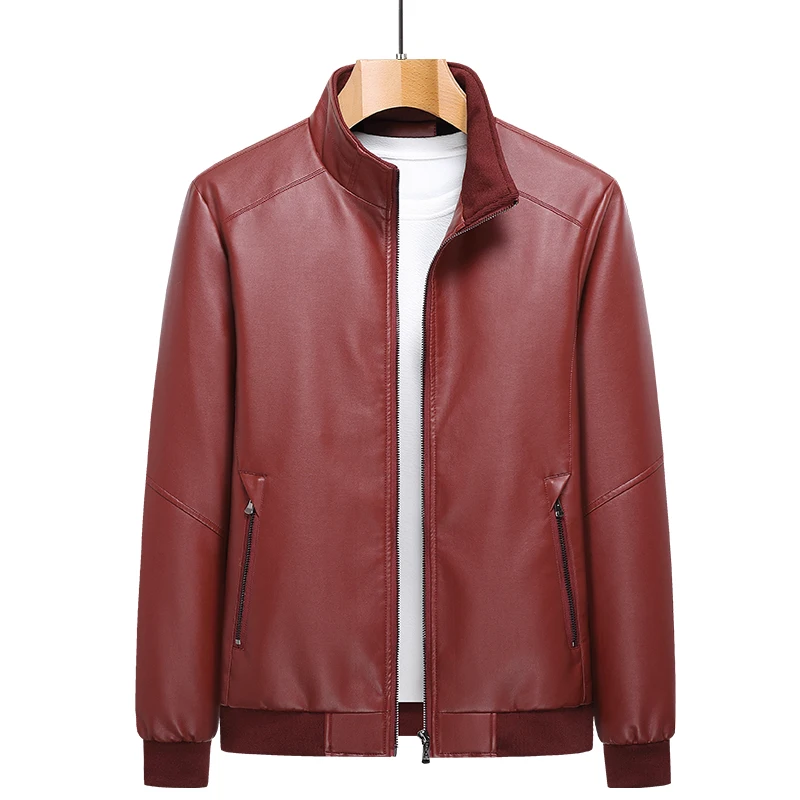 

New Leather Jacket coat Business Fashion Men's Jacket Spring Autumn Men's Faux Leather jacket Leather men