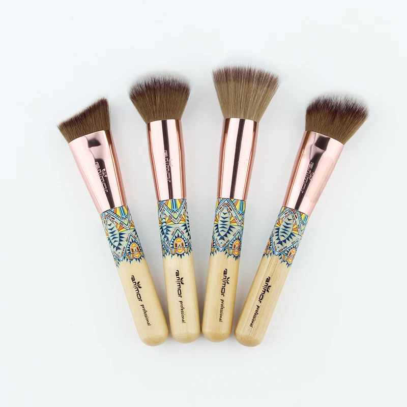 2019 Anmor 4 шт бамбуковые Кисточки для макияжа Набор дружественных Кабуки
