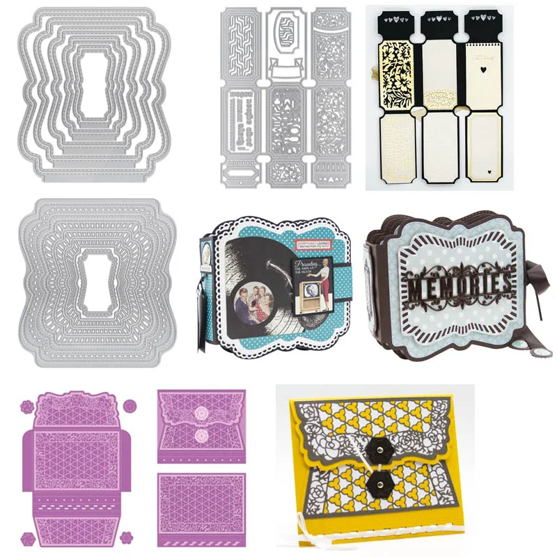 Бумажник закладки для книг многослойная рамка металлические штампы трафареты