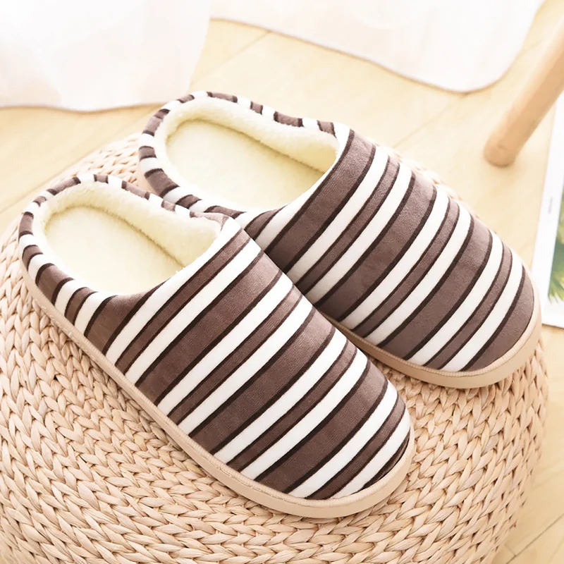 Для женщин тапочки в полоску зимние замшевые сапоги теплые Шлепанцы из