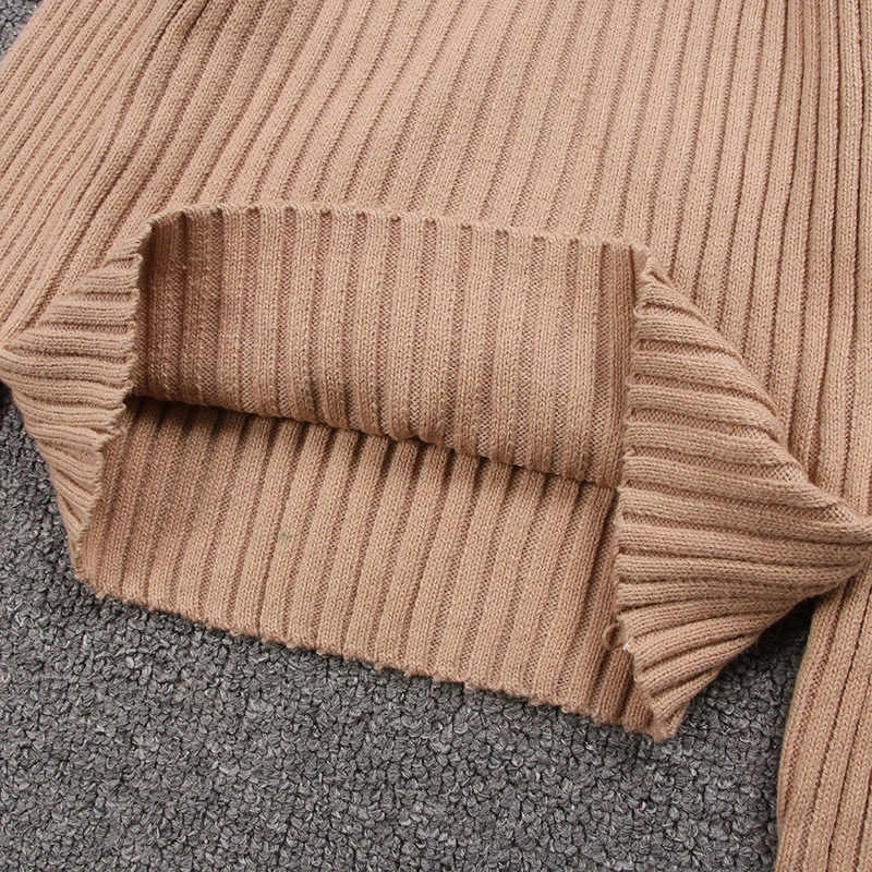 Пуловер Свитера для девочек с круглым вырезом детская теплая одежда удлиненного