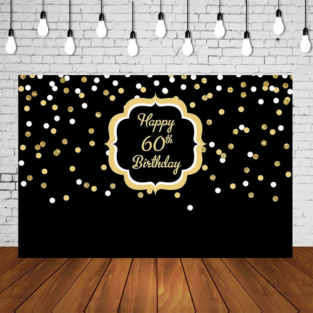 Пользовательские Взрослые День Рождения Вечеринка фон 30th 60th Золотой сверкающие