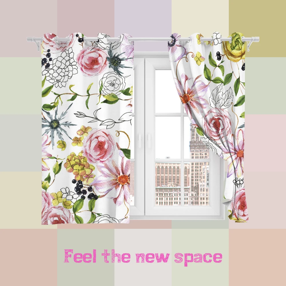 

Punch Hook Blackout Curtain Modern Customized Full Shade Sunscreen Blinds For Windows Home Kitchen Bedroom LivingRoom Decoration