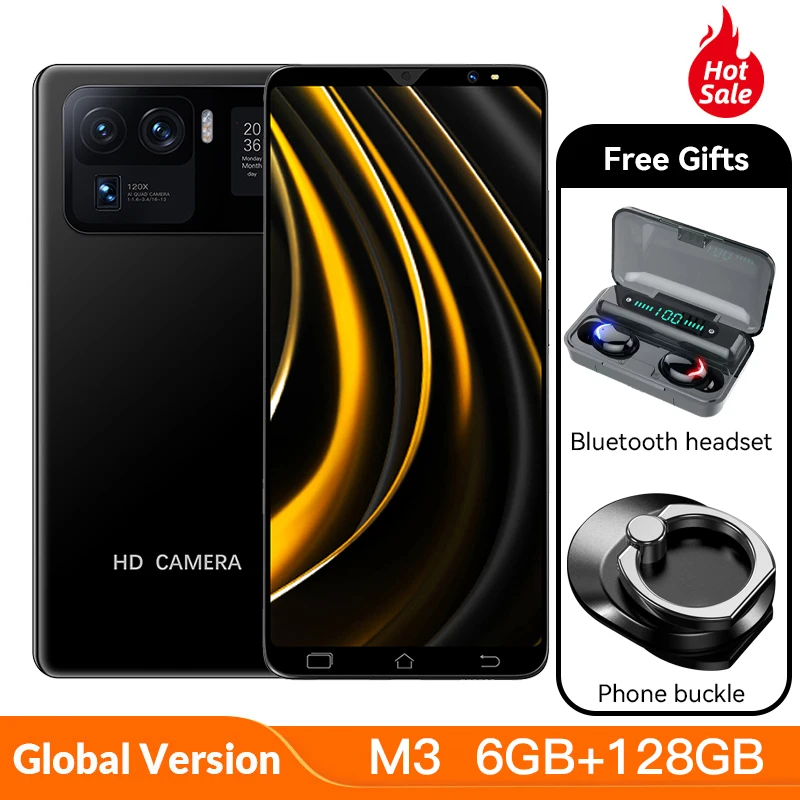 

New Global Version M3 6GB 128GB Smartphone 10 Core 16+32MP Triple Camera 4800mAh 6.1" Mobile Phone 4G 5G Network Cellphone