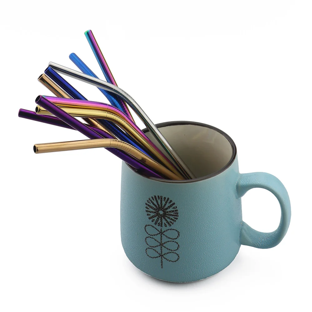 1/4/8 шт. мульти металлическая соломинка комплект многоразовые соломы 304