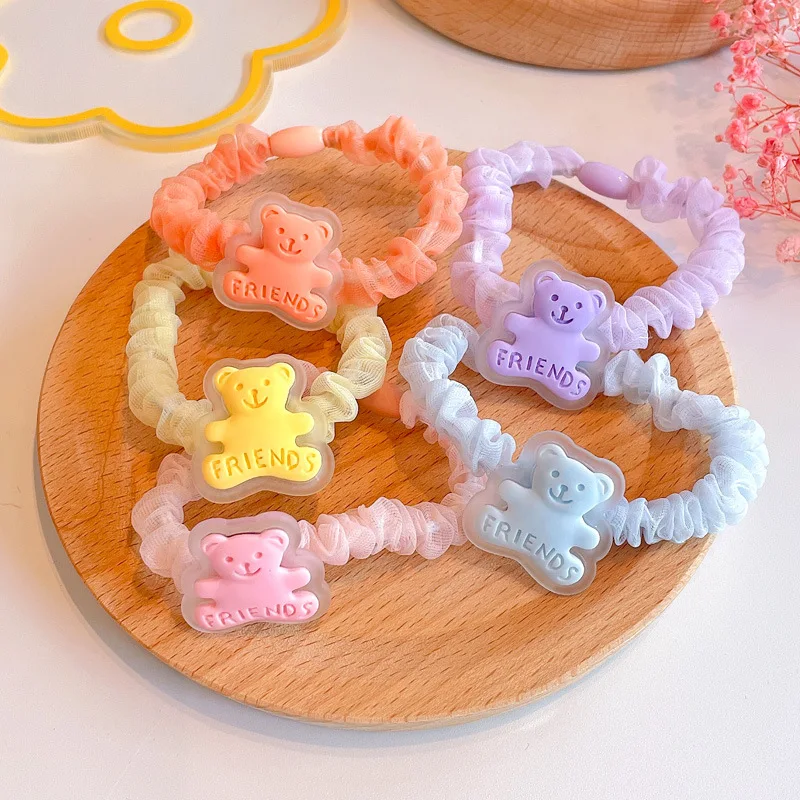 

Korean version lovely children's hair circle baby bear hair rope little princess girl head rope children's hair ornament