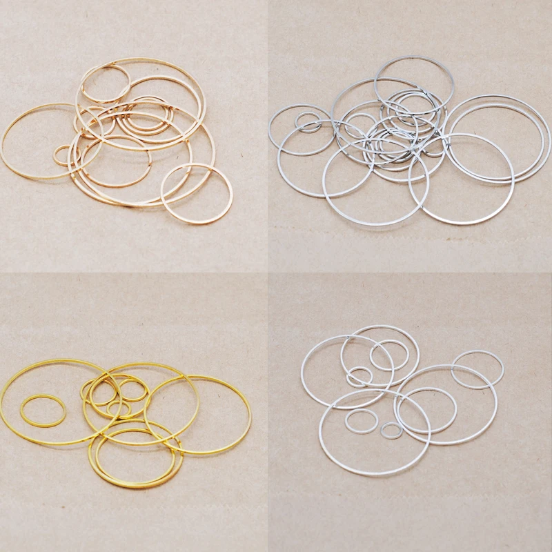 

20pcs/Lot 8-40mm Brass Round Hollow Pendants for Earring Making Resin Pendant Charms DIY Crafts Jewelry Connectors Findings