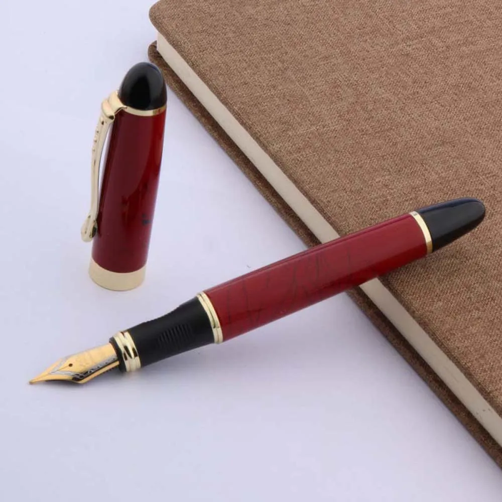 Перьевая ручка jinhao 450 с темно-красным узором лакированным золотым наконечником