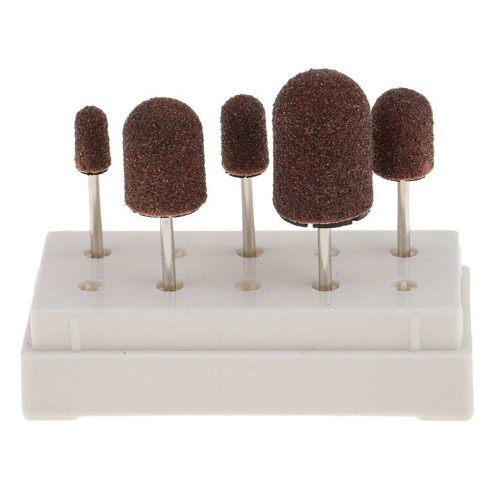 

5pieces Pedicure Sanding Capsules Mandrels Drill Nail Bottom Set