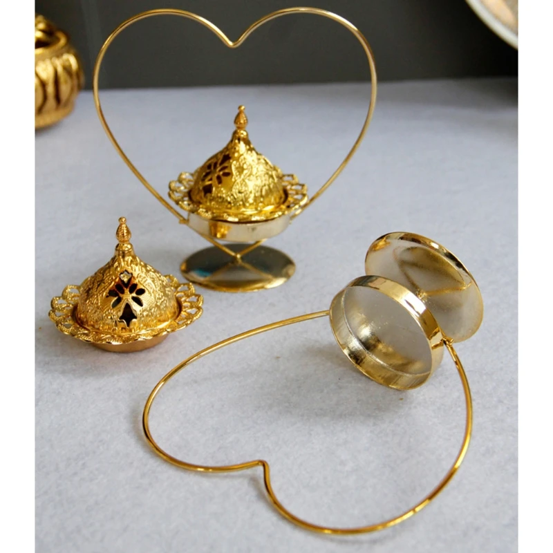 

Ramadan Middle Eastern Arabic Golden Table Stand Candlestick Metal Tabletop Candle Holder Home Furnishing Desktop Lighting