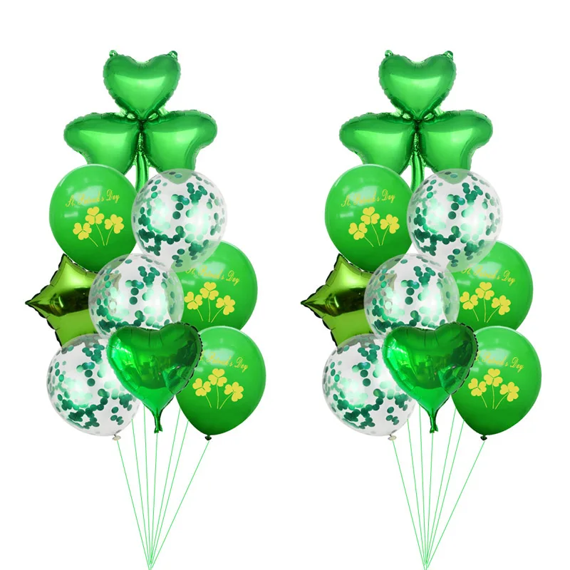 Leeiu Счастливый День Святого Патрика украшения Зеленый Клевер конфетти воздушные