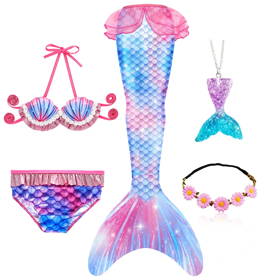 Детский костюм Русалочки для девочек купальный с маленьким хвостом бикини
