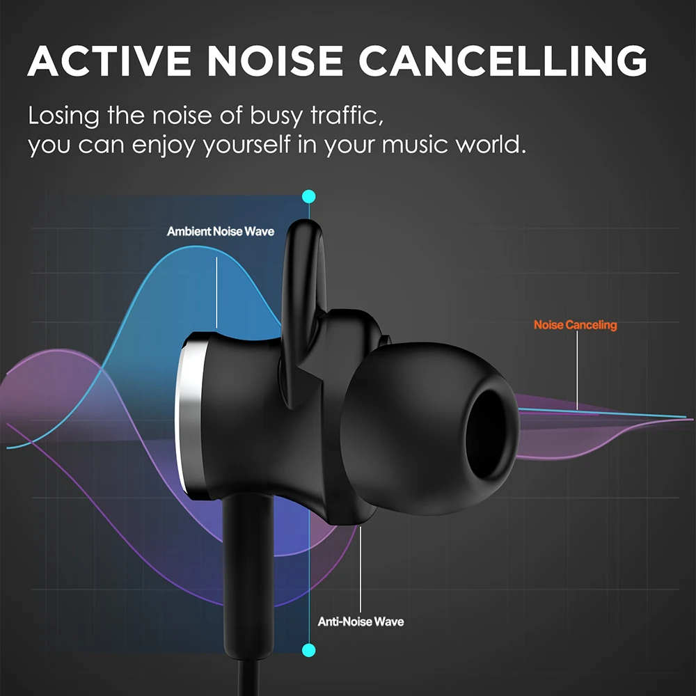 Bluetooth наушники AUSDOM AH01 с активным шумоподавлением магнитная гарнитура шейным