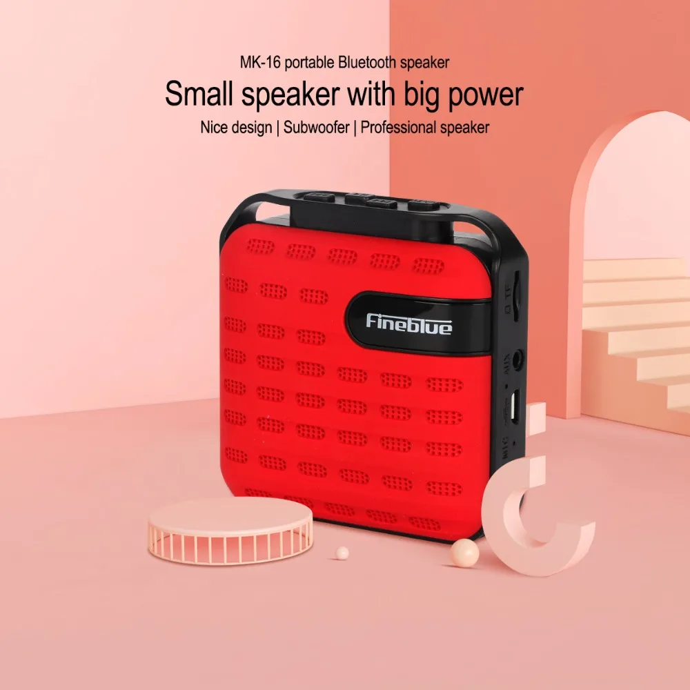 Fineblue MK-16, регулятор баса, металлический Bluetooth беспроводной динамик hifi портативный Беспроводной приемник Поддержка наушники-вкладыши TWS с устройство Hands Free звонков сабвуфер