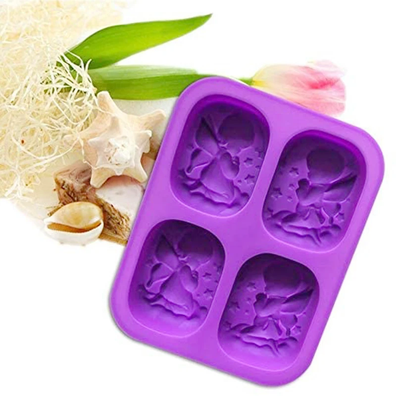 

2021NEW 4 series Silicone mold single Angel manual soap mould male and female small angel mold