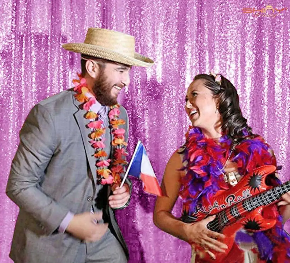 Блесток фон занавес 2FTx7FT светильник фиолетовый Фотофон Glam вечерние украшения