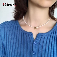 kinel top quality french natural pearl necklace 18k gold 100 925 sterling silver clavicle chain flower necklaces jewelry gift