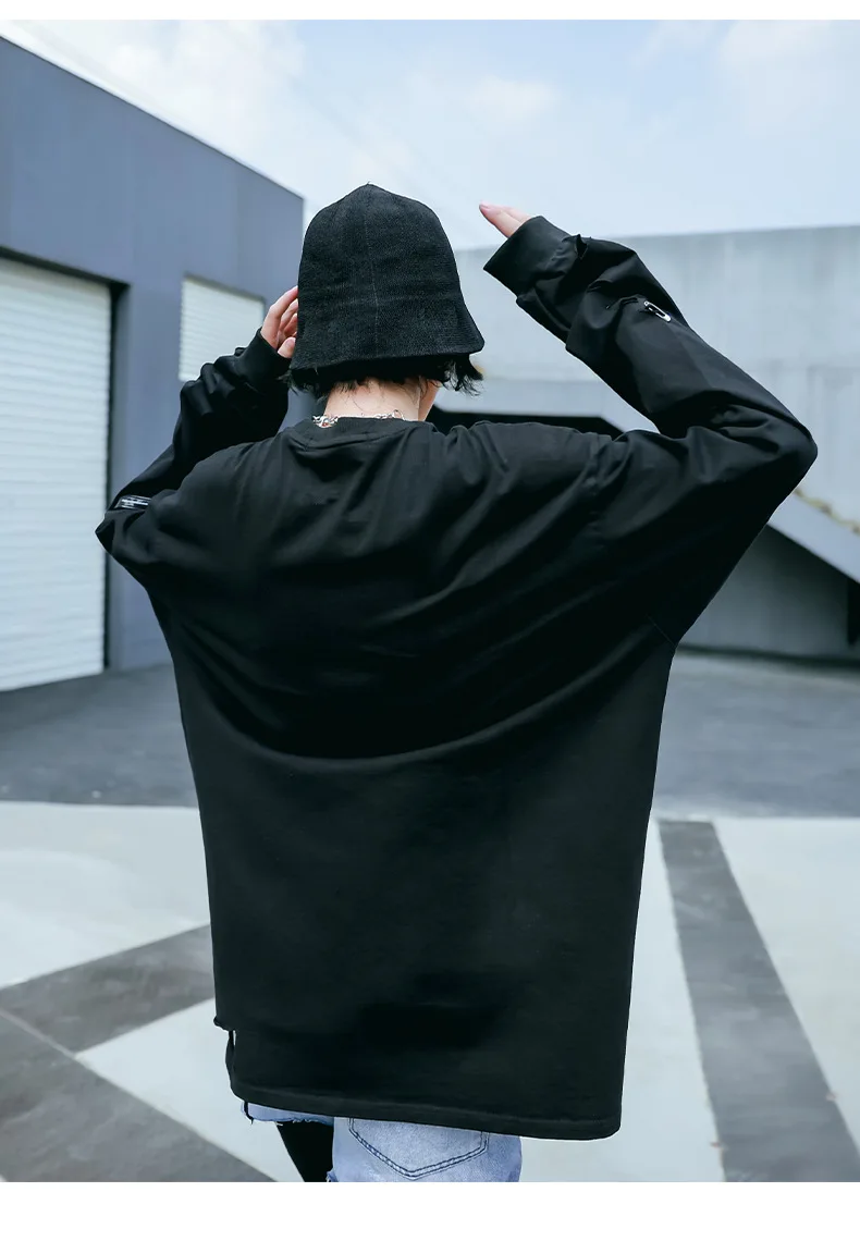 

Vefadisa Plus Size Painted Sweatshirt Hole Women Pullover Sweatshirt 2020 Autumn Couple Wear Sweatshirt White Black QYF3417