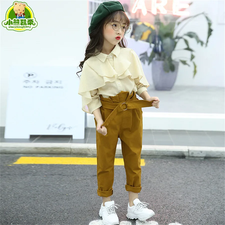 Girls Clothing Sets Summer Fashion sport set T-shirt+Casual pants 2Pcs sportswear kids costume Teen Girl Clothes 4 6 8 10 Years | Детская